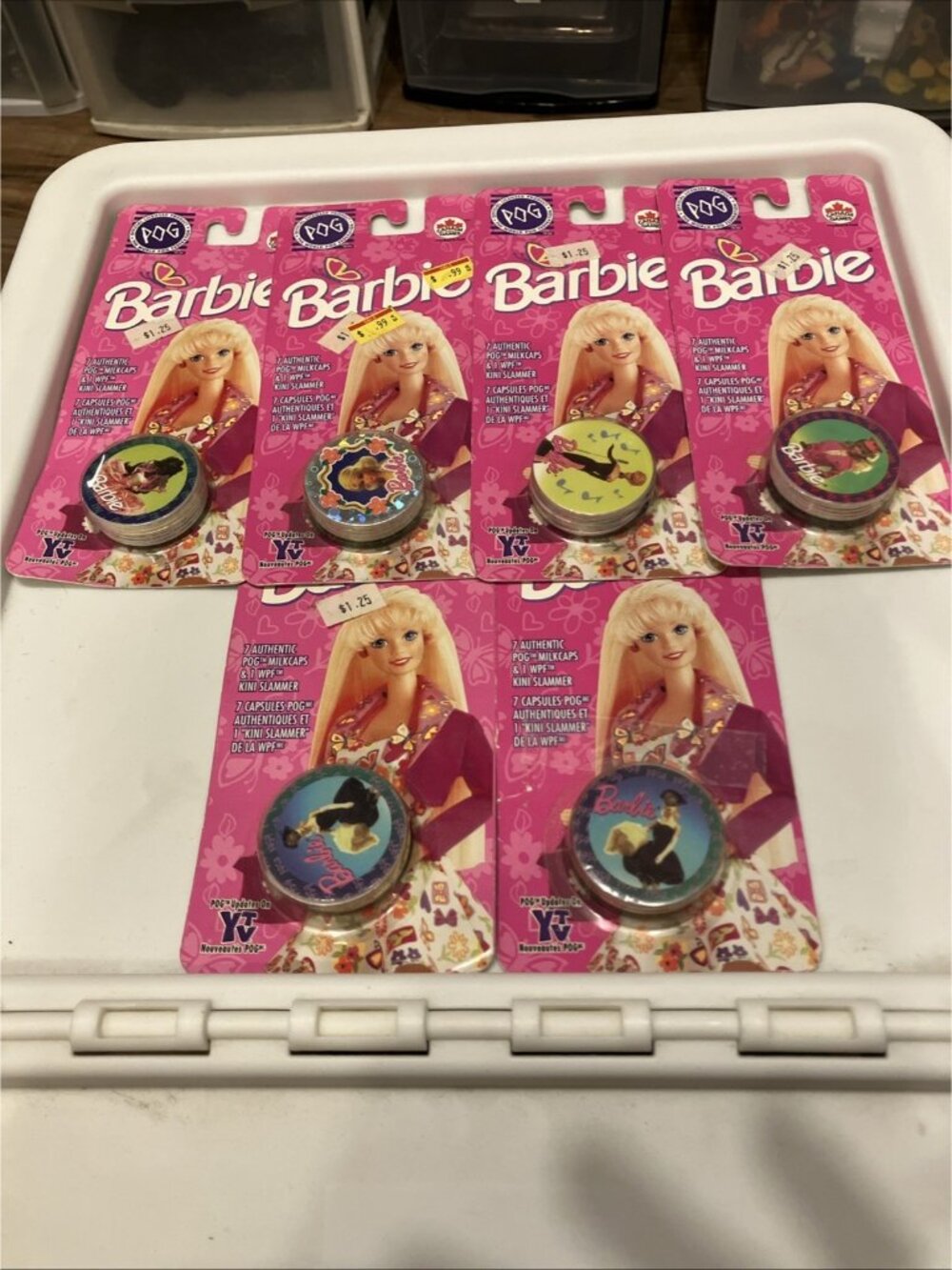 BARBI POGS & KINI SLAMMER SETS IN THE ORIGINAL PACKAGE LOT FACTORY SEALED